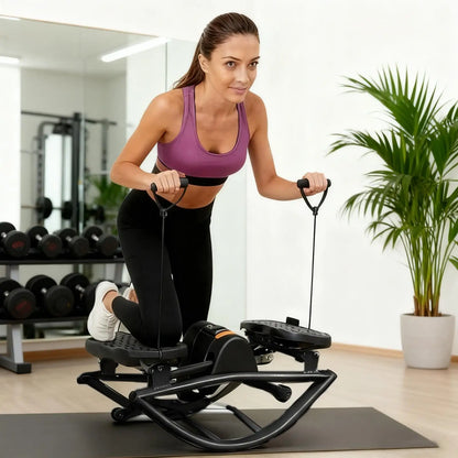Rock Stepper Exercise Equipment – Compact Silent Side Stepper Machine for Legs, Abs and Glutes, Home Fitness Trainer for Women