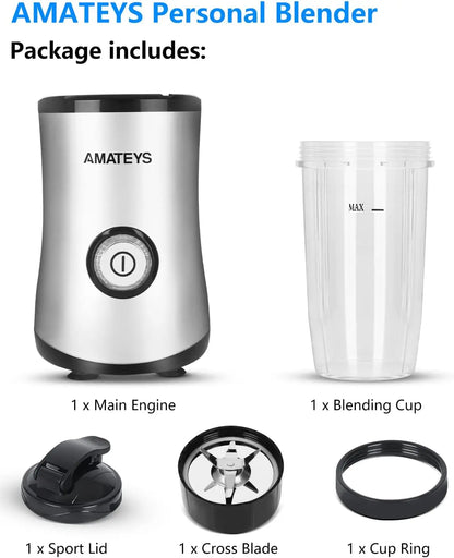 350W Portable Blender for Smoothies, Shakes & Juices, Easy Clean & Compact Design