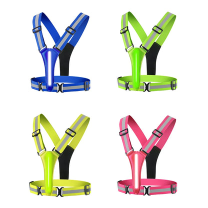 LED Reflective Running Vest – USB Rechargeable High Visibility Safety Vest for Running, Cycling & Walking