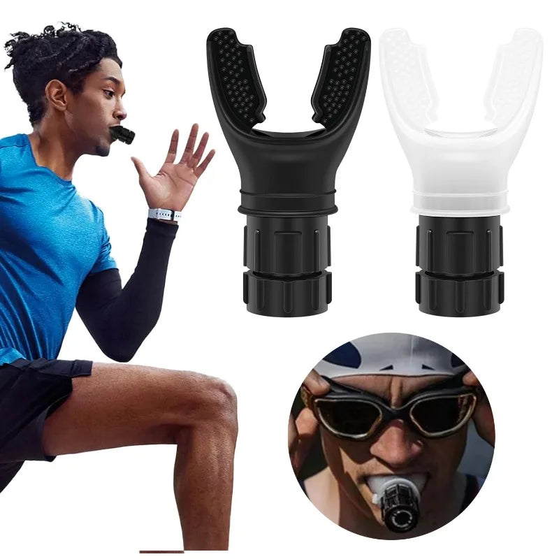 Adjustable Breathing Trainer for Athletes, Portable Lung Capacity & Respiratory Muscle Trainer with Resistance Knob, Inspiratory Expiratory Strength Training Device for Endurance, Fitness & Sports Performance