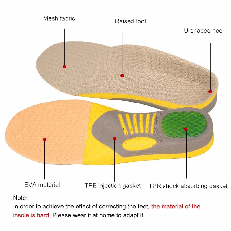 Orthotic Gel Insoles with Arch Support for Flat Feet and Plantar Fasciitis